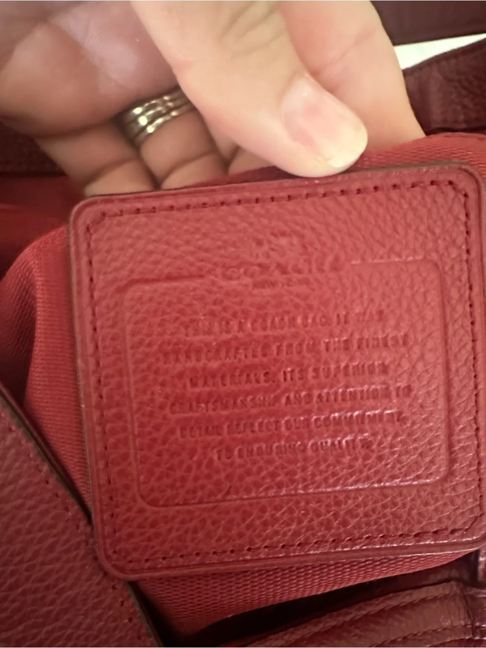 Coach Edie 33547 Red Pebbled Leather Shoulder Bag